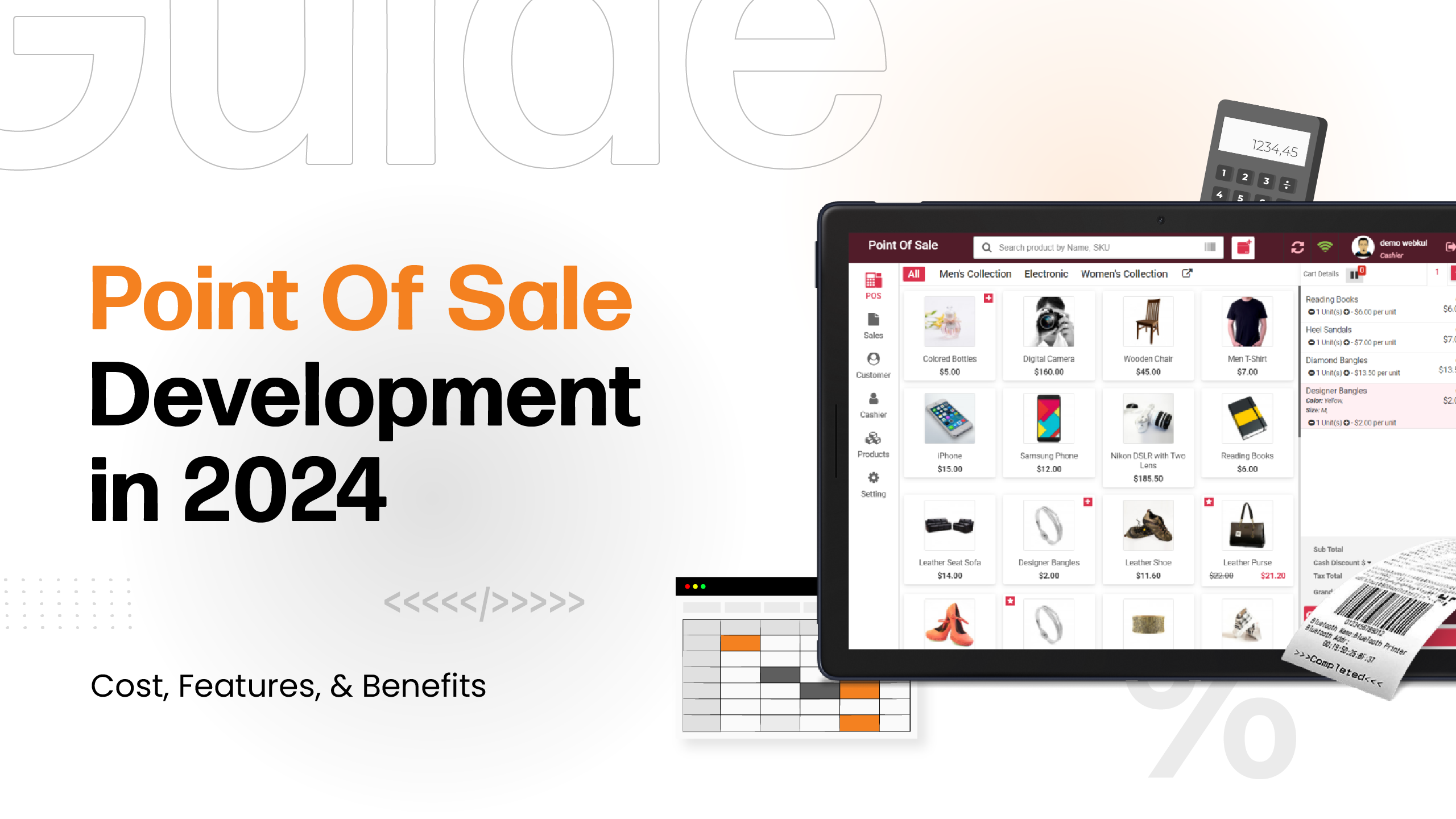 Point Of Sale Development Guide : POS Software Cost, Features & Benefits in 2024